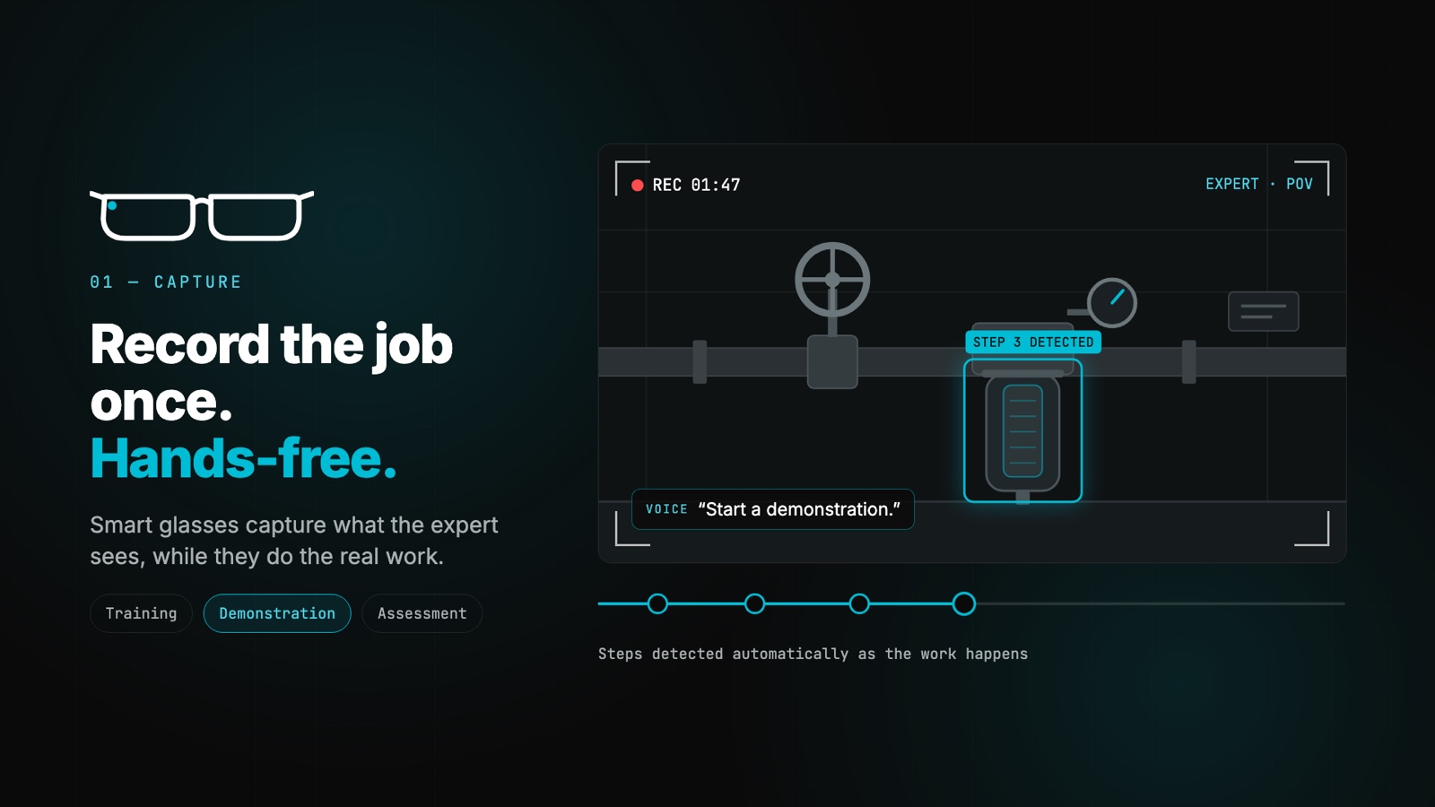 Record the job once. Hands-free.